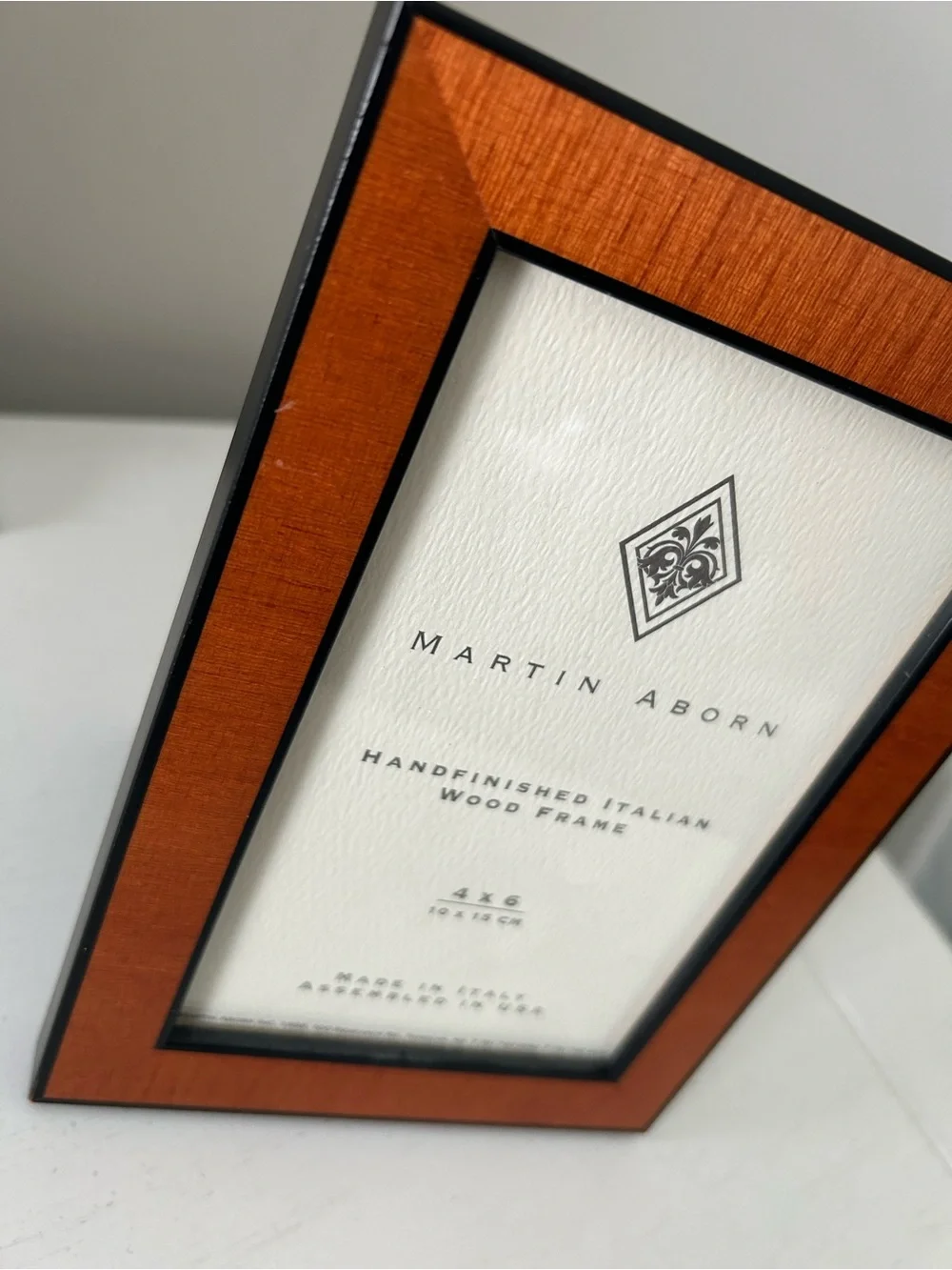 Martin Aborn Handfinished Crafted Italian Wood Photo Frame w/Black Trim 4 by 6